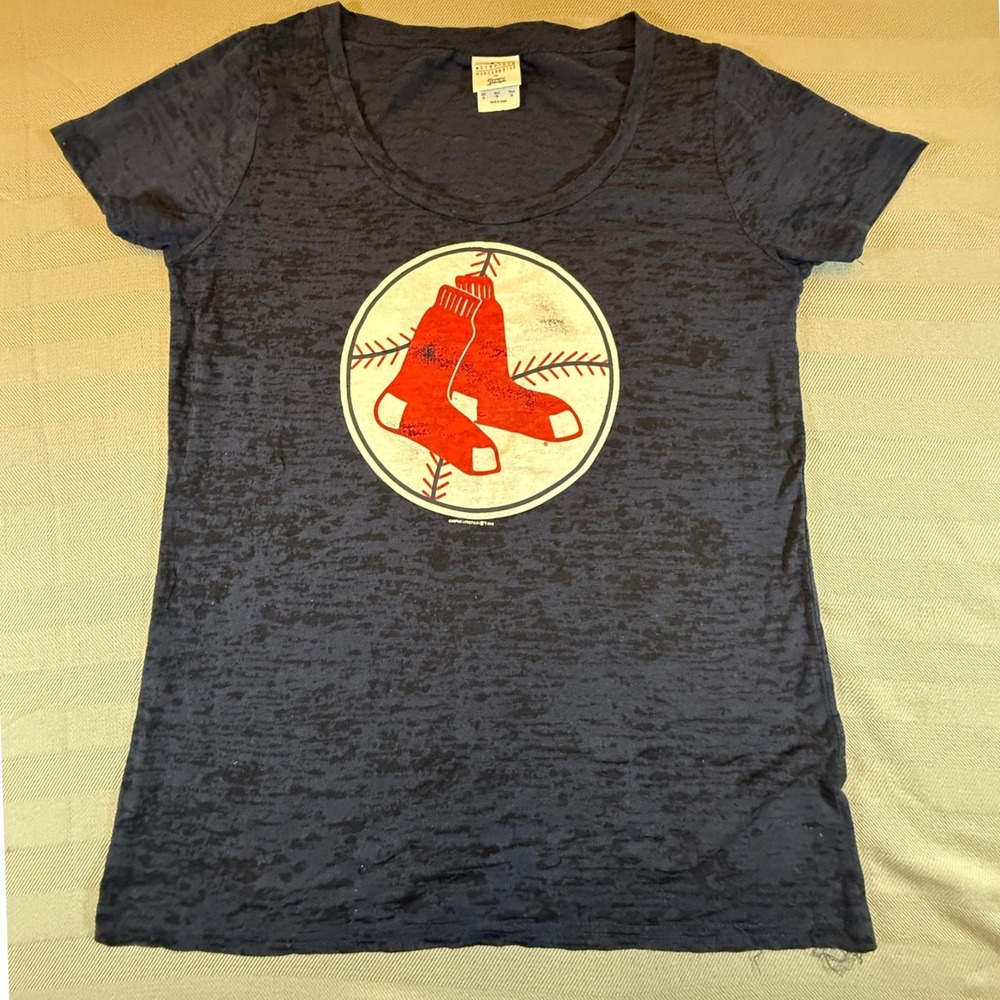 Campus Lifestyle Boston Red Sox MLB Burnout Navy Blue XL Distressed Logo 537